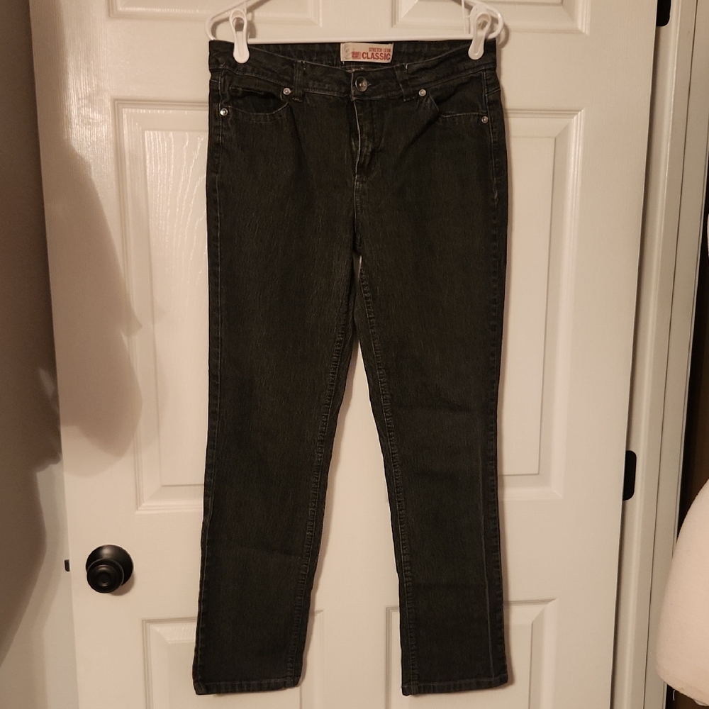Faded Glory Black Straight Leg Jeans Classic Fit